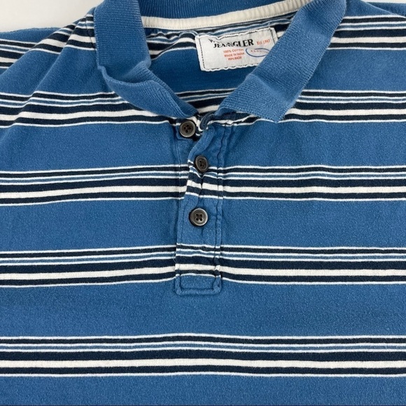 Wrangler Jeans Co Polo Mens XL Blue Striped - Picture 8 of 9